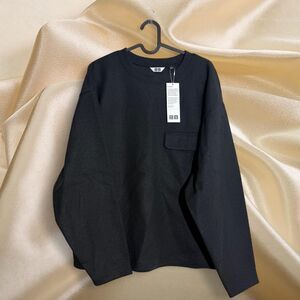 Uniqlo U Oversized Crewneck Sweatshirt Dark Grey Pocket NWT Size M Unisex